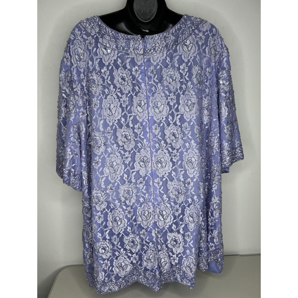 Candlelight and Champagne Woman Lilac Sequins Beaded Blouse Top Women’s Size 32W - Picture 2 of 8